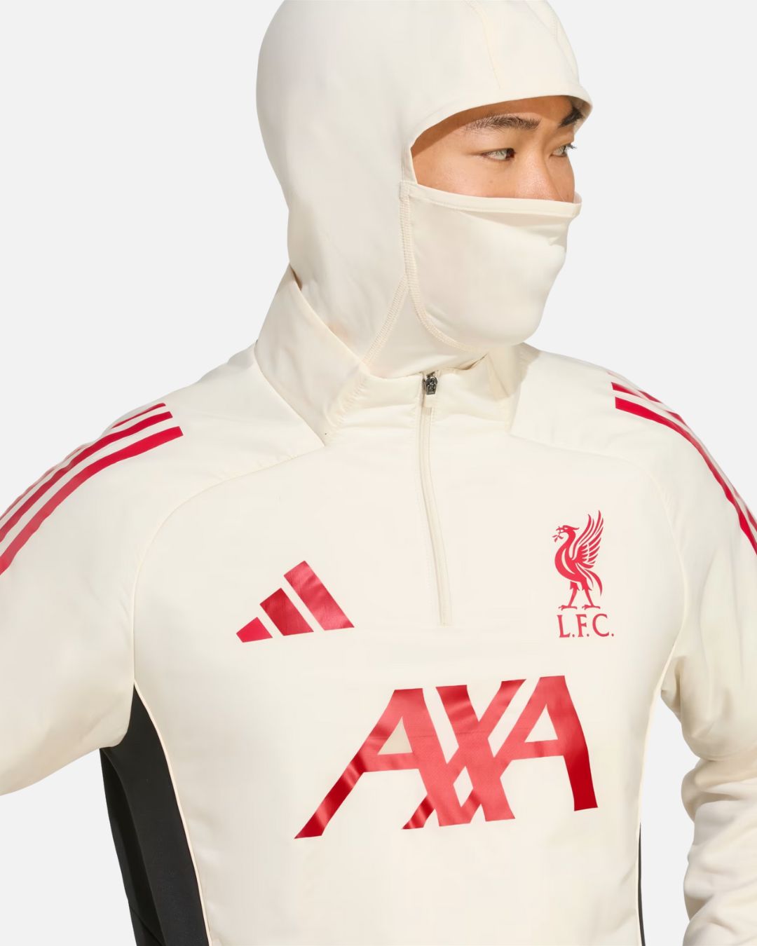 Haut d'entraînement avec Cagoule intégrée Liverpool FC 2025/2026 - Blanc