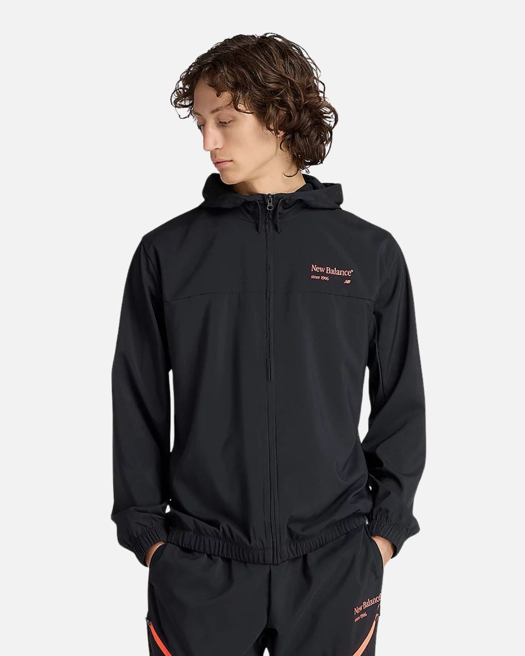 Veste à capuche New Balance Reimagined Woven Graphic - Noir