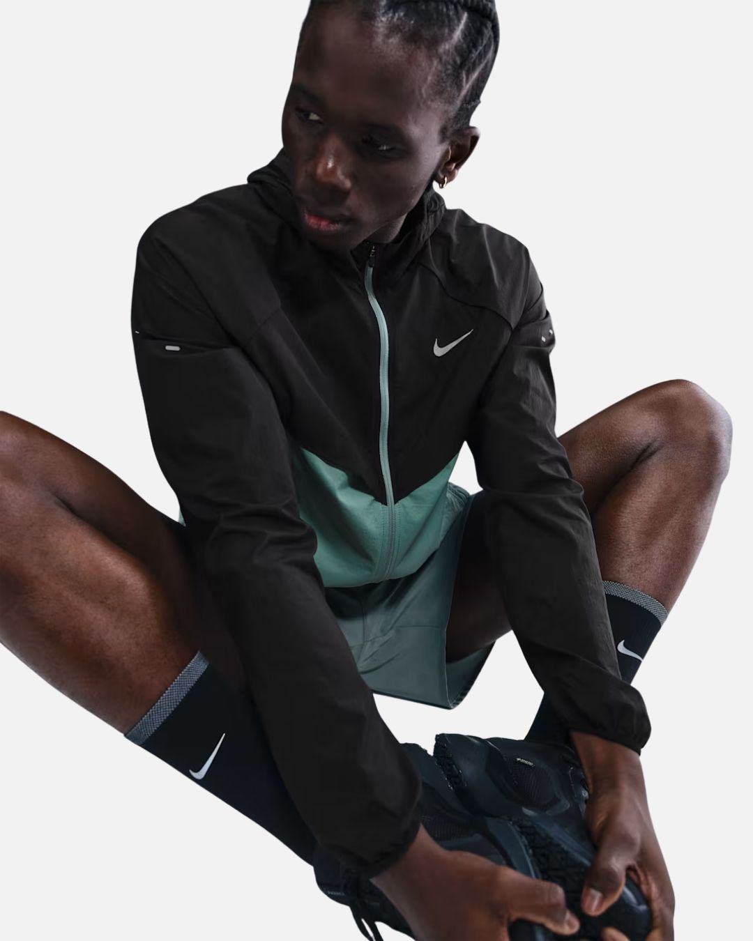 Veste de survêtement Nike Stride - Noir/Vert
