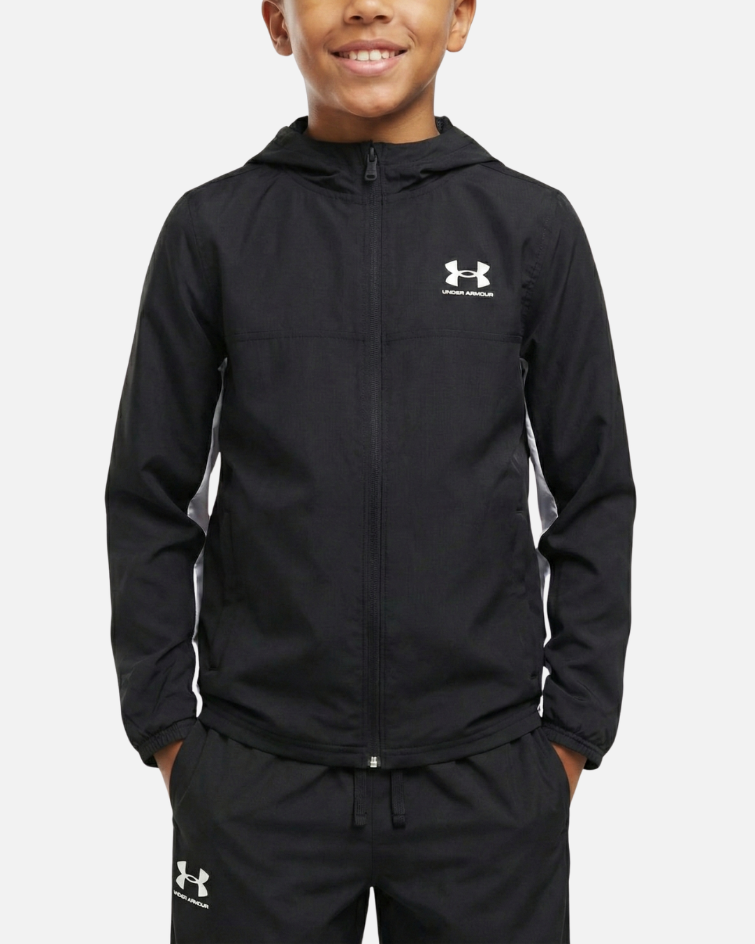 Veste Under Armour Rival Woven Junior - Noir/Blanc